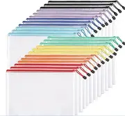 Mesh Zipper Pouch Document Bag Set (A4, 24 Pieces) - Perfect for Organizing and Protecting Your Documents