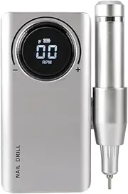 TooToo 35000RPM Portable Nail Drill Machine Rechargeable E File Fits Manicure Pedicure (Silver)
