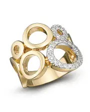 Circular 14K Yellow Gold and Diamond Ring, 0.25 ct. t. w.