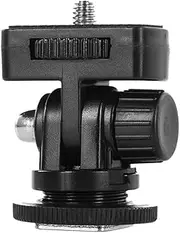 REFLEX CAMERA 180° Vertical Tripod Mount Adapter with 1/4" Screw & Cold Shoe – Adjustable ABS Camera Accessory Holder for Mic, Lights, Monitors – Lightweight, Durable, Multi-Angle Mount