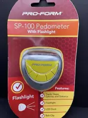 PRO-FORM Green Pedometer - SP-200 with Body Fat analyzer FLASHLIGHT BELT CLIP