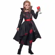 Bad Blood Vampire Vampiress Gothic Count Dracula Halloween Girls Costume