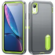 MCC Shockproof iPhone XR Case Cover Heavy Duty with Stand Apple iPhoneXR [Grey+Green]