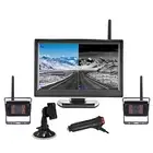 HD 2x Wireless CCD Reversing Camera 18 IR Metal Case+ 5" Monitor Suction & Stand