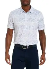 Robert Graham Men's Beach Club Performance Polo Classic Fit White