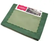 Christmas Holiday Green Sateen Beaded Cloth Table Runner 12.5" X 72" New