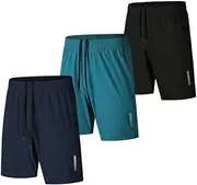 [fovdtaa] 3 Pack Mens Sports Shorts Quick Dry Shorts Gym Running Workout Activewear Men Running Shorts