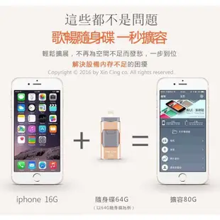 iphone 原廠認證 128G 手機隨身碟  高速足量 記憶卡 安卓蘋果 iPhone 7 6S/6 I-flash