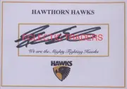Blake Hardwick SIGNED Hawthorn Hawks Card. AFL Football Mitchell Sicily Watson