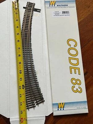 #7 LEFT HAND CURVED TURNOUT - 24 INNER & 28 OUTER CODE 83 -NS Rail HO SCALE NEW