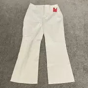 Spanx Womens Pants Medium Petite White On The Go Kick Flare Pull On NWT