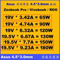 在飛比找蝦皮購物優惠-4.5*3.0mm內有針原廠變壓器 Asus 120W Ze