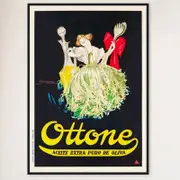 Galrie Ottone Extra Pure Olive Oil Vintage Kitchen Wall Art Poster for Home Decor, Black Frame, A1 60 x 84cm (23 x 33inch)
