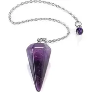 MANIFO Natural Amethyst Crystal Pendulum Faceted Point Gemstone Reiki Healing Pendulums for Dowsing Scrying