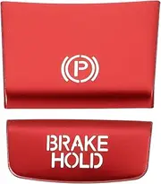 X AUTOHAUX Handbrake Button Sticker with Adhesive Interior Console Button Switch Trim Cover Sticker for Honda HRV 2016-2020 Aluminum Alloy Red (Set of 2)