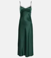 [Veronica Beard] Veronica Beard Bixie silk-blend satin slip dress AU 6 green