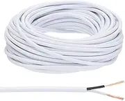 uxcell 65Ft 18/2 PVC Covered Wire, 300V SVT Round Lamp Cord Insulated Heat Resistant Electronical Flexible Cable for LED Lamp Wire Audio Cable Speaker, White, UL Listed