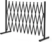 330CM Expandable Dog Gate, Metal Dog Fence Pet Barrier, Baby Gate No Drill Garden Foldable Portable Pet Gate for Stairways, Backyards, Kitchens and Doorways,Black