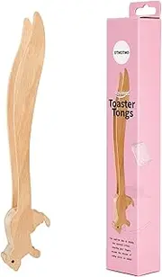 OTMOTMO Toaster Tongs - Squirrels Toast Wooden Tongs, Multipurpose Mini Tongs for Appetizers, Wood Utensils & Cute Kitchen Gadgets, Large