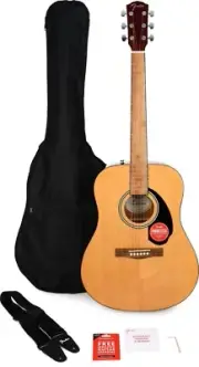Fender FA-115 Dreadnought Acoustic Guitar Bundle w/Strap, Gig Bag, Picks, String