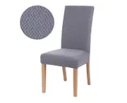 Chair Cover for Dining Room Stretch Jacquard Dining Chair Cover Slipcover Elastic Spandex Kitchen Chair Cover-T Light Grey