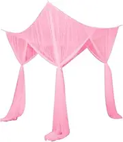 STARTIST 4 Corner Post Bed Canopy Net Hanging Bed Valance Bedding Drape Cover Decorative Mesh Bed Drape for Women Home Outdoor Indoor