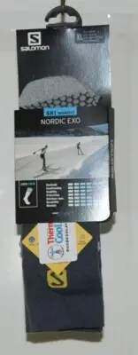 Salomon Nordic EXO Ski Crew XL Socks 1 Pair Night Sky Alloy Color
