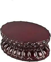 Display Stand Pedestal Wooden Round Vase Base Redwood Lotus Guanyin Odd Stone Buddha Statue Display Stands Ornaments for Home Office Decoration Bonsai Pedestal (Size : C)