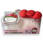 Hello Kitty 3D Spa Headband White RED Sequin Holiday Bow Limited Edition Christm