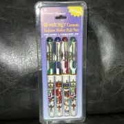 ( 4) Vintage MICRO Medieval Art Ceramic Fashion Roller Ball Pens Fine Point Ink