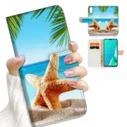 ( For Vivo Y22s ) Wallet Flip Case Cover AJ23330 Beach Starfish