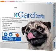 Flea and Tick Treatment Chewables for Dogs Medium 4.1 - 10 Kg, Blue (Pack of 3)
