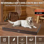 MPSIGN Orthopedic Dog Bed Mat Dog Crate Pad Reversible
