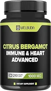 Citrus Bergamot Capsules with Advanced Immune Blend Elderberry, Echinacea, Garlic Bulb, Olive Leaf, Astragalus & Heart Blend Black Chokeberry, Olive Leaf, Hawthorn, Garlic and Hibiscus - 210 Pills