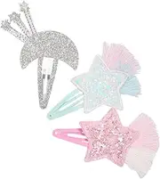 ifundom 3Pcs Star Hair Clips for Glittery Dance Accessories Cute Stylish Hair Accessories for Aged Celestial Rainbow Design for Dress Up and Everyday Use