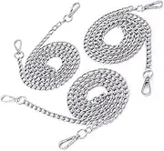 Swpeet 3Pcs Purse Chain Strap Slim Wide 7mm for Comfortable Flat Metal Strap