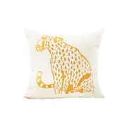 SOGA 45cm Throw Pillow White Light Luxury with Golden Leopard Design Decorative Square Cushion Home Decor