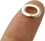 [TANJUN] 925 Sterling Silver Oval Pearl Necklace Enhancer Shortener Lobster Spring Ring Connector Clasp Carabiner Snap Clip Lock (s)