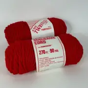 Vintage 70s Wenco 6mm Braided Macrame Cord 90 Yards Lot of 2 Red
