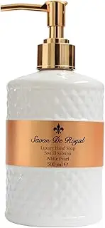 Savon De Royal White Pearl Liquid Hand Soap - Liquid Hand Wash, Multipurpose Liquid Soap in Pump Dispenser, Lily Flower Scent, 16.9 fl oz