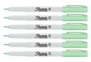 SHARPIE Permanent Markers, Ultra Fine Point, 6-Count (MINT INK)