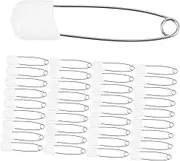 Angoily 60Pcs Safety Pins Nappy Pins for Diapers Secure Clothing Fasteners with Safety Lock Lightweight Portable Bibs Pins for Daily Use and Travel