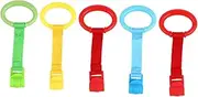MOBUTOFU 5pcs Pull Rings Lightweight Nursery Stand Up Rings for Easy Grasp Design for Crib Home Use Enhances Hand Eye Coordination Safe Learning Tools