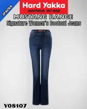 Hard Yakka 2PACKS Womens Mens Mustang SignatureBootcut Jeans Stonewash Y08107