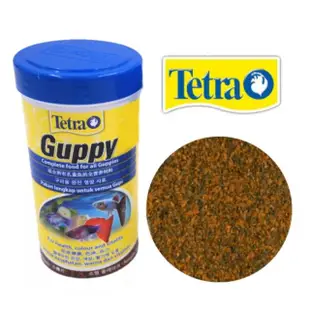 【TETRA 德彩】新孔雀魚薄片飼料250ml 小型魚燈科魚孔雀魚飼料Guppy(高鈣強化營養薄片T677)