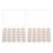 2set Prewound Sewing Bobbin Thread Set with 25 Grids Storage Box, Dark Beige