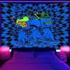 Large Wall Art Blacklight Poster UV Reactive Tapestry Psychedelic 70s Space