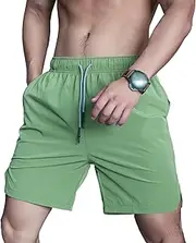[PHJTOMK] Mens Exercise Fit Dry Shorts 7 Inch Workout Athletic Running Shorts No Liner Twill Quick Gym Short with Pockets
