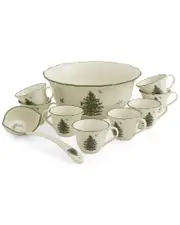 Spode Christmas Tree 10pc Punch Bowl Set