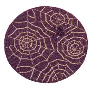 Tahari Halloween Purple & Gold Spider Webs and Spider 15in Beaded Placemat